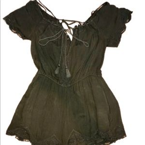 Free People Olive Green Romper